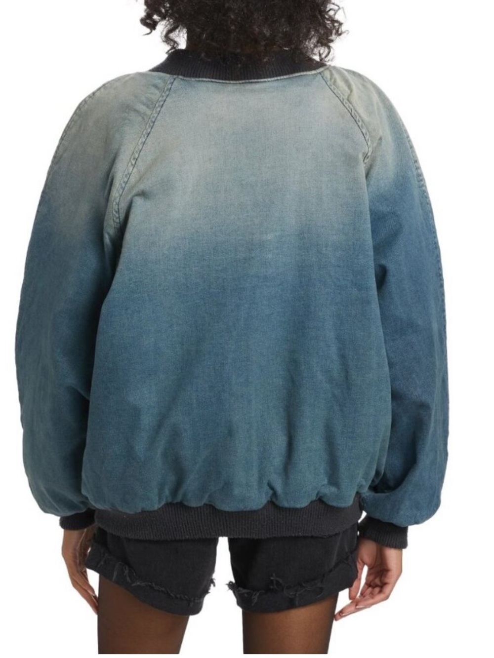 EB Denim Lombardi bomber jacket denim Washed Blue Olio oversized Revolve S - Picture 5 of 10